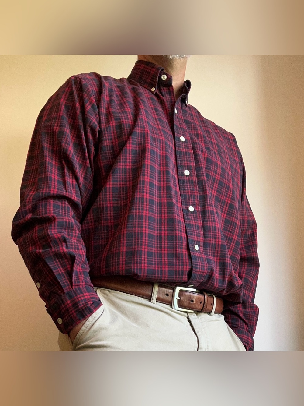 Polo Ralph Lauren Blake Men's Red Plaid Cotton Shirt M Fits Like L